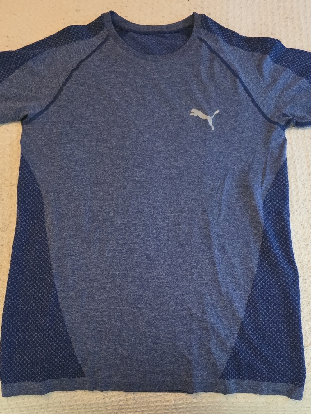 Puma Heathered Navy and Dark Blue Athletic Tee
